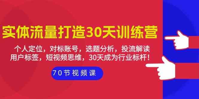 实体流量打造30天训练营：个人定位，对标账号，选题分析，投流解读（70节）-智赚网创