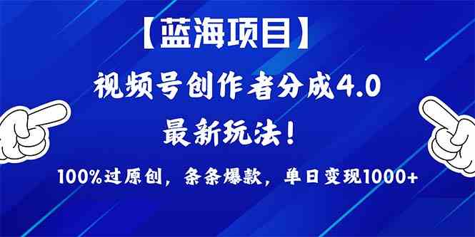 （9777期）2024蓝海项目视频号，最新方法， 100%过原创，条条爆款，单日变现1K+，…-智赚网创
