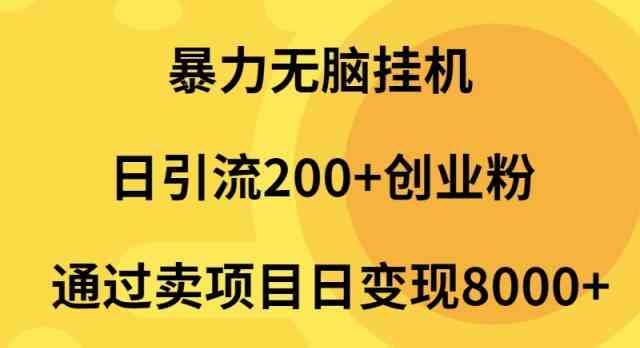 （9788期）暴力无脑挂机日引流200+创业粉通过卖项目日变现2000+-智赚网创