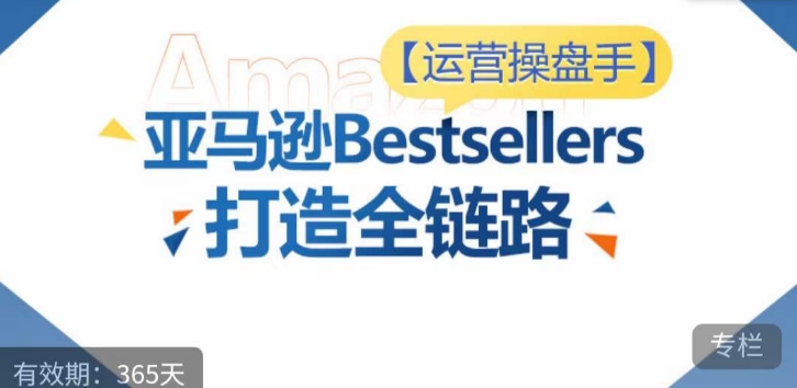 运营操盘手！亚马逊Bestsellers打造全链路，选品、Listing、广告投放全链路进阶优化-智赚网创