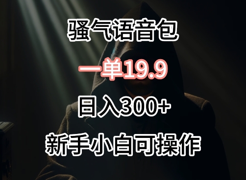 0成本卖骚气语音包，一单19.9.日入300+-智赚网创