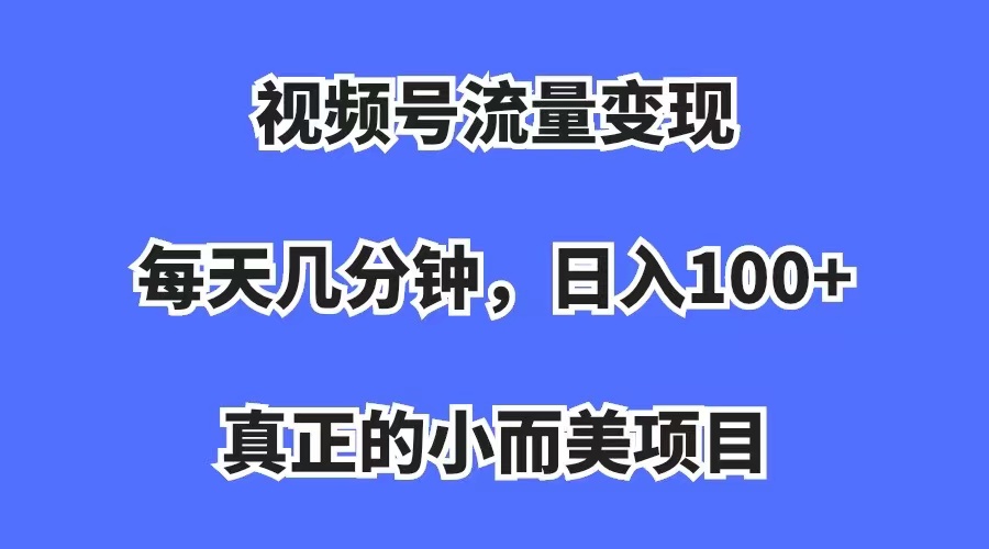 视频号流量变现，每天几分钟，收入100+，真正的小而美项目-智赚网创