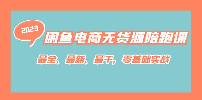 闲鱼电商无货源陪跑课，最全、最新、最干，零基础实战！-智赚网创