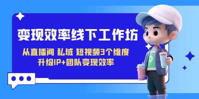 变现-效率线下工作坊，从直播间、私域、短视频3个维度 升级IP+团队变现效率-智赚网创