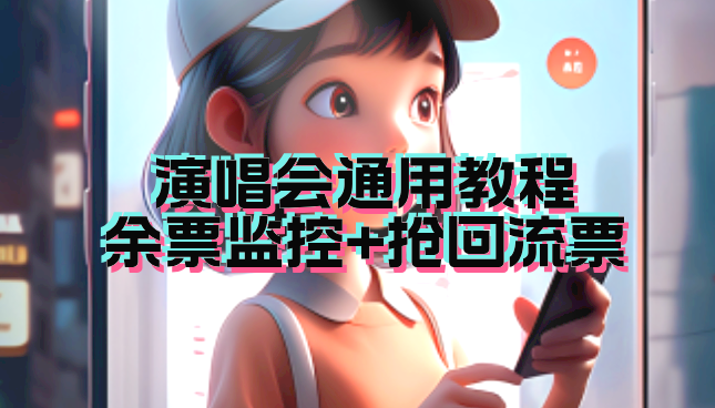 演唱会通用_余票监控+抢回流票（教程+软件）-智赚网创