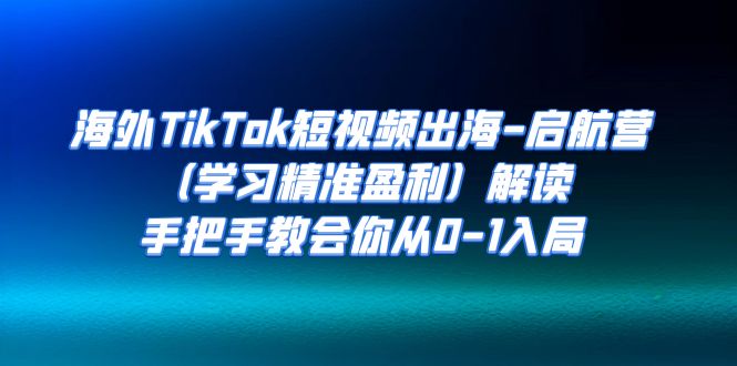 海外TikTok短视频出海-启航营（学习精准盈利）解读，手把手教会你从0-1入局-智赚网创