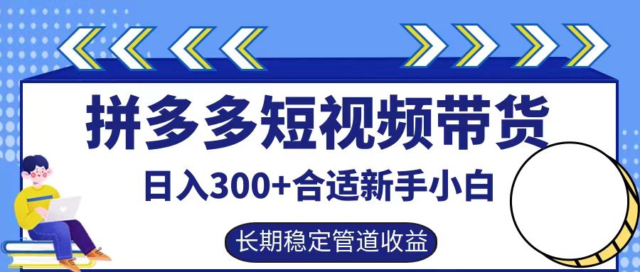 拼多多短视频带货日入300+，实操账户展示看就能学会-智赚网创