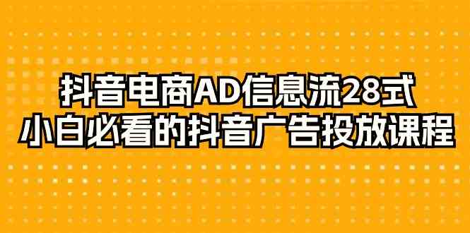 抖音电商AD信息流28式，小白必看的抖音广告投放课程（29节课）-智赚网创