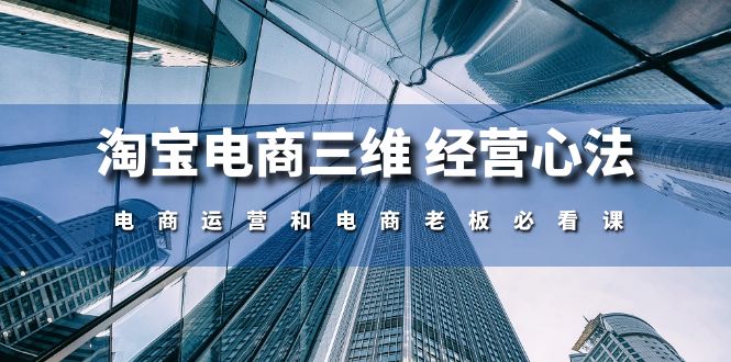 淘宝电商三维经营心法：电商运营和电商老板必看课（59节课）-智赚网创