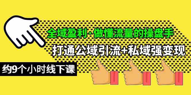 （10045期）全域盈利·做懂流量的操盘手，打通公域引流+私域强变现，约9个小时线下课-智赚网创