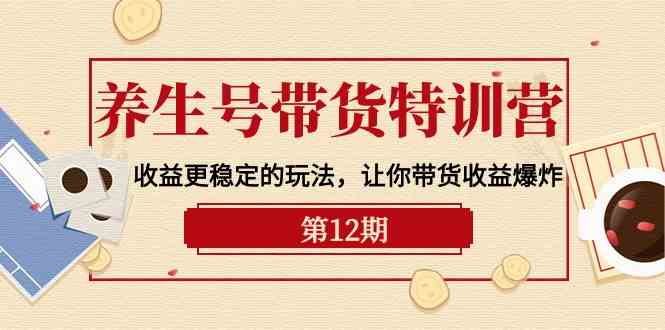 养生号带货特训营【12期】收益更稳定的玩法，让你带货收益爆炸（9节直播课）-智赚网创