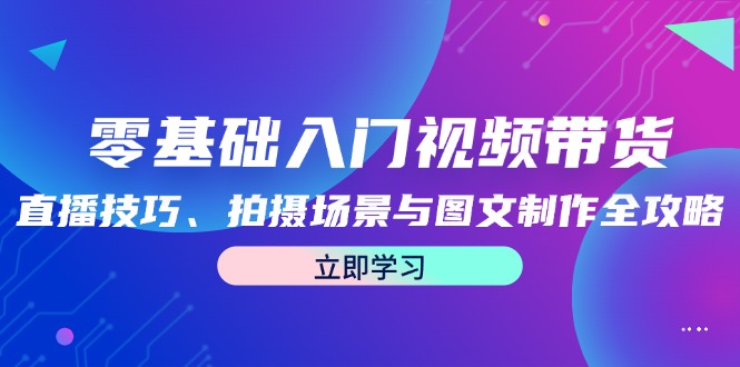 零基础入门视频带货：直播技巧、拍摄场景与图文制作全攻略-智赚网创