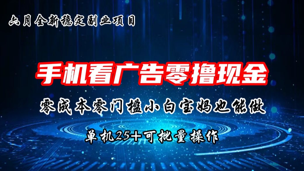六月新项目，单机撸现金，单机20+，零成本零门槛，可批量操作-智赚网创