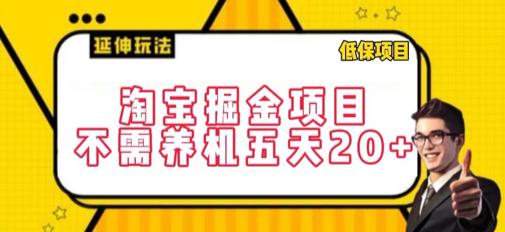 淘宝掘金项目，不需养机，五天20+，每天只需要花三四个小时-智赚网创