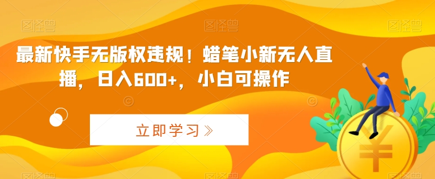 最新快手无版权违规！蜡笔小新无人直播，日入600+，小白可操作-智赚网创