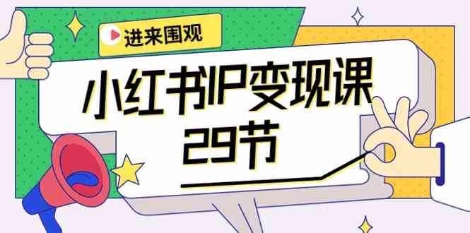 （10185期）小红书IP变现课：开店/定位/IP变现/直播带货/爆款打造/涨价秘诀/等等/29节-智赚网创