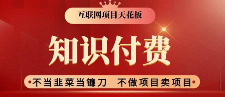 2024互联网项目天花板，新手小白也可以通过知识付费月入10W，实现财富自由-智赚网创