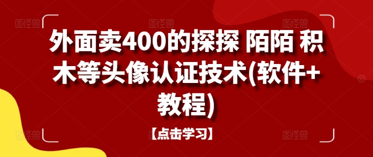 外面卖400的探探 陌陌 积木等头像认证技术(软件+教程)-智赚网创