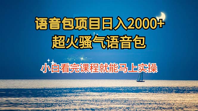 语音包项目 日入2000+ 超火骚气语音包小白看完课程就能马上实操-智赚网创