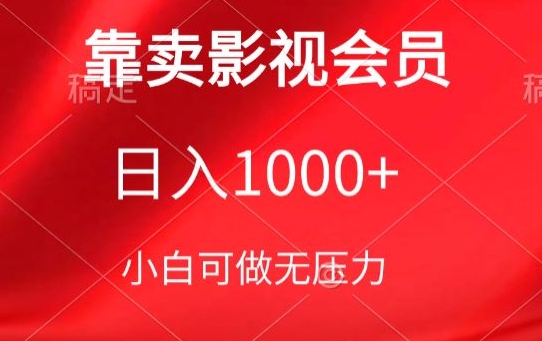 靠卖影视会员，日入1000+，落地保姆级教程，新手可学-智赚网创