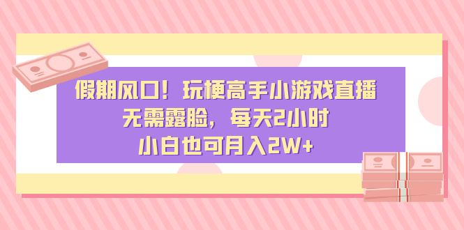 假期风口！玩梗高手小游戏直播，无需露脸，每天2小时，小白也可月入2W+-智赚网创