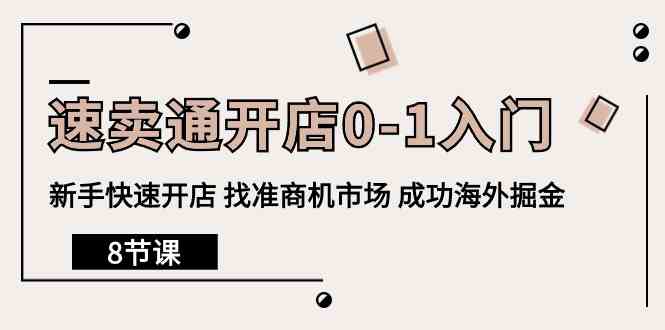 速卖通开店0-1入门，新手快速开店 找准商机市场 成功海外掘金（8节课）-智赚网创
