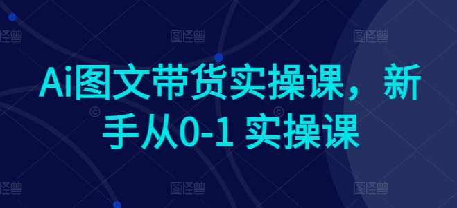 Ai图文带货实操课，新手从0-1 实操课-智赚网创