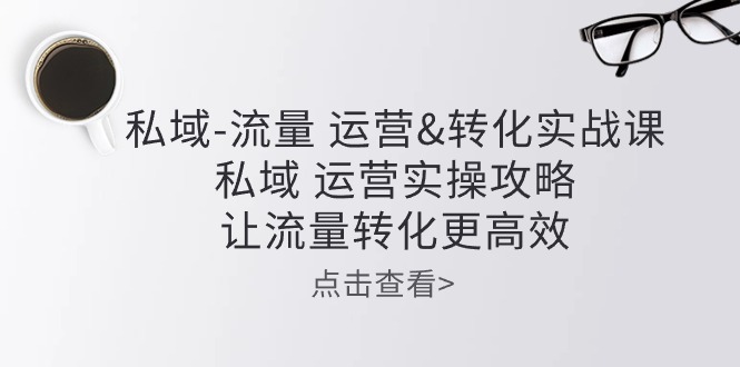 私域流量运营&转化实操课：私域运营实操攻略，让流量转化更高效-智赚网创