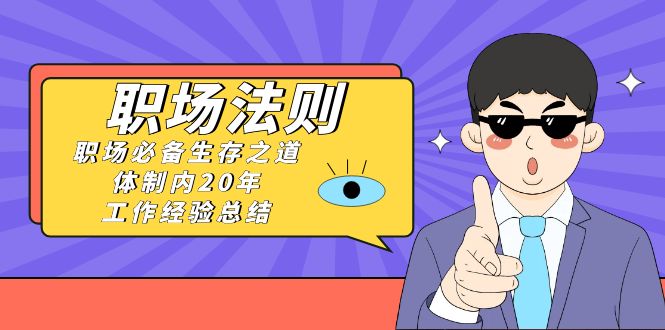 《职场 法则》职场必备生存之道，体制内20年 工作经验总结（17节课）-智赚网创
