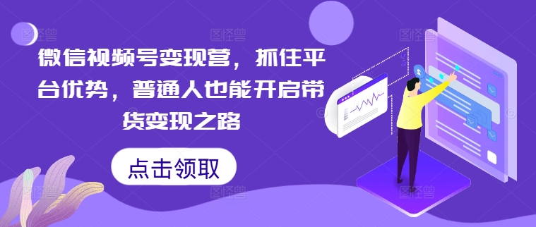 微信视频号变现营，抓住平台优势，普通人也能开启带货变现之路-智赚网创