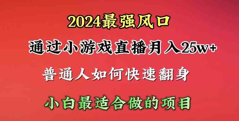 （10020期）2024年最强风口，通过小游戏直播月入25w+单日收益5000+小白最适合做的项目-智赚网创